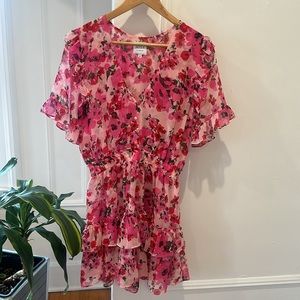 MISA Los Angeles Devan Smocked Ruffle Floral-Print Dress